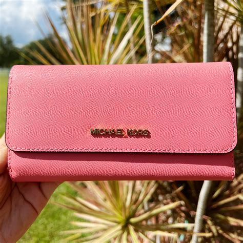 michael kors sunset rose wallet|Michael Kors soft pink wallet.